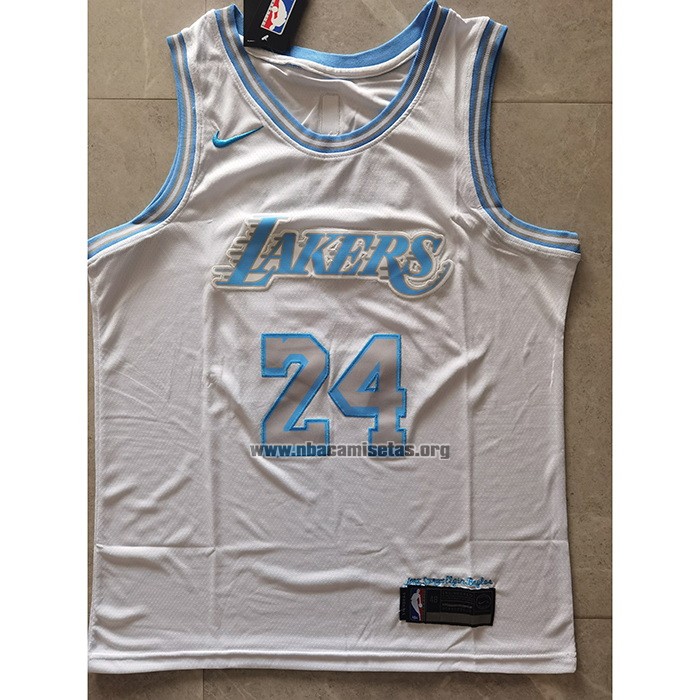 Camiseta Los Angeles Lakers Kobe Bryant NO 24 Ciudad 2020-21 Blanco